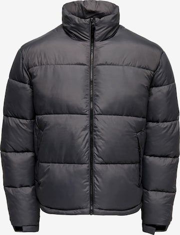 Only & Sons Winter Jacket 'ONSMAVERICK' in Grey: front
