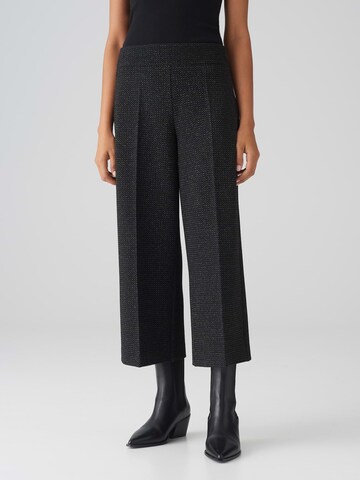 OPUS Wide leg Pleated Pants 'Misha' in Black: front