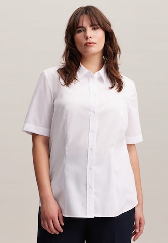 Camicia da donna 'Schwarze Rose' di SEIDENSTICKER in bianco: frontale