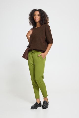 ICHI - Tapered Pantalón plisado 'IHKate' en verde