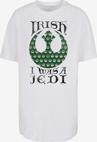 F4NT4STIC Oversized shirt 'Star Wars Irish I Was A Jedi ' in Wit: voorkant