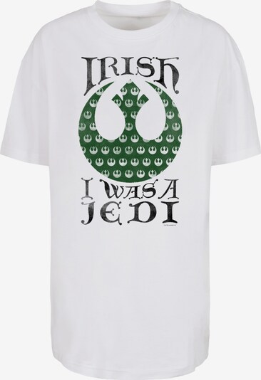 F4NT4STIC T-shirt oversize 'Star Wars Irish I Was A Jedi ' en vert foncé / noir / blanc, Vue avec produit