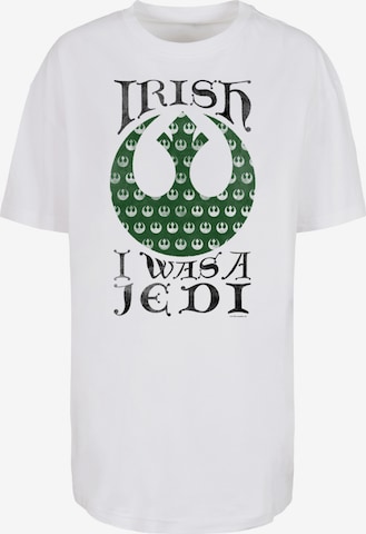 T-shirt oversize 'Star Wars Irish I Was A Jedi ' F4NT4STIC en blanc : devant