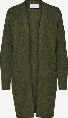 Selected Femme Petite Knit Cardigan in Green: front