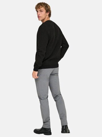 Only & Sons Trui 'ONLY & SONS ONSDAVE REG LS CREW NECK KNIT NOOS MAGLIONCINO' in Zwart