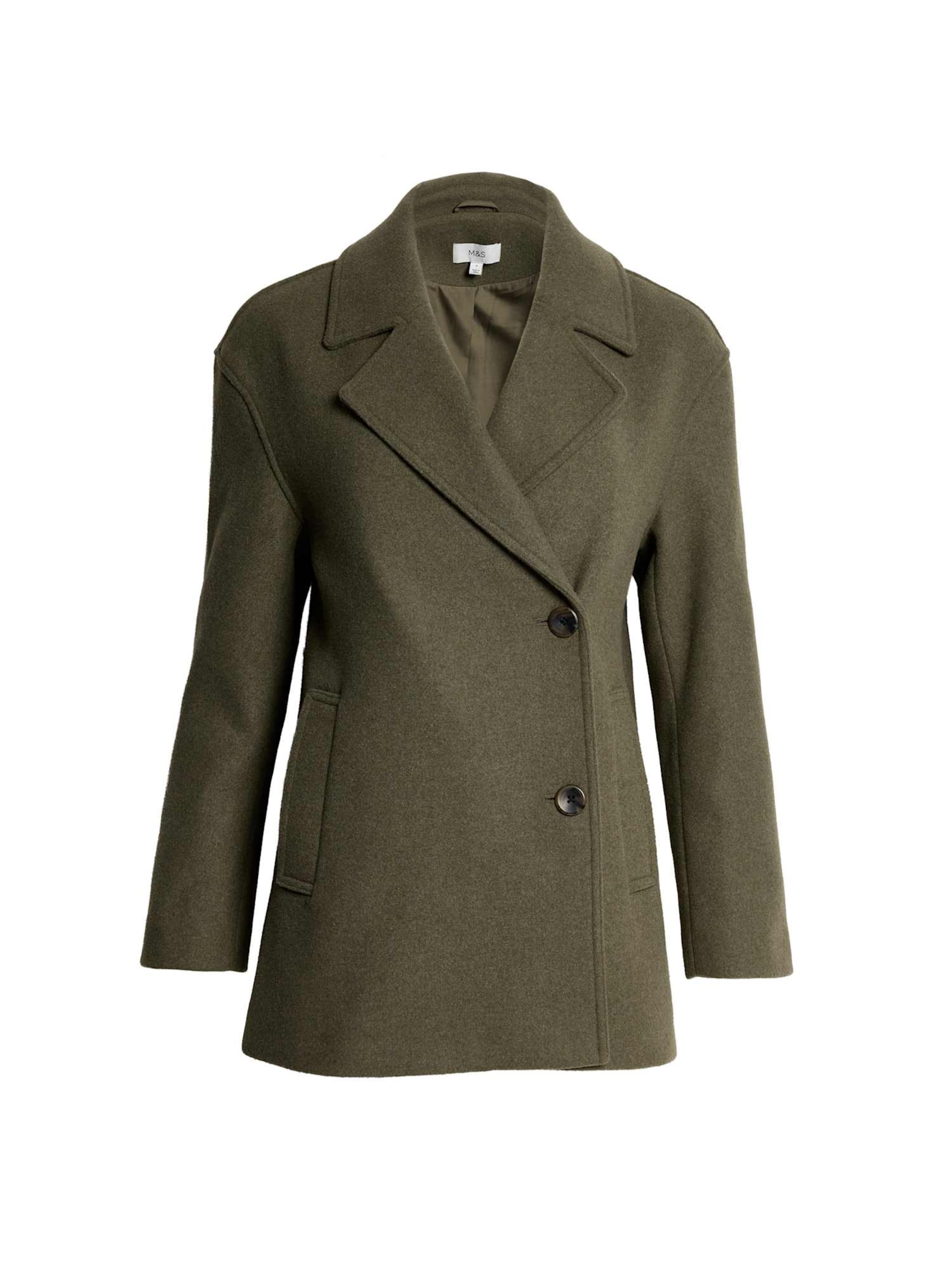 Marks & Spencer Tussenmantel in Groen: voorkant