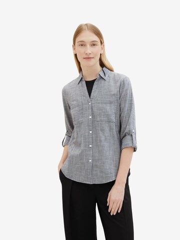 TOM TAILOR Blouse in Blauw: voorkant