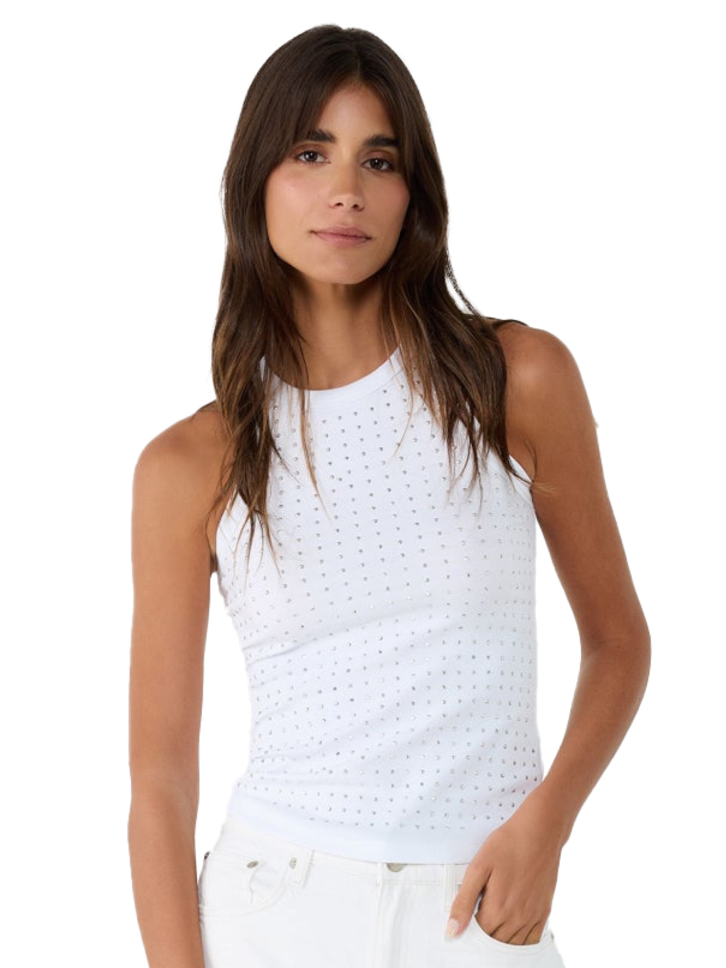 No Matter What Top in Weiß: Vorderseite