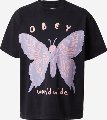 T-shirt Obey en noir : devant