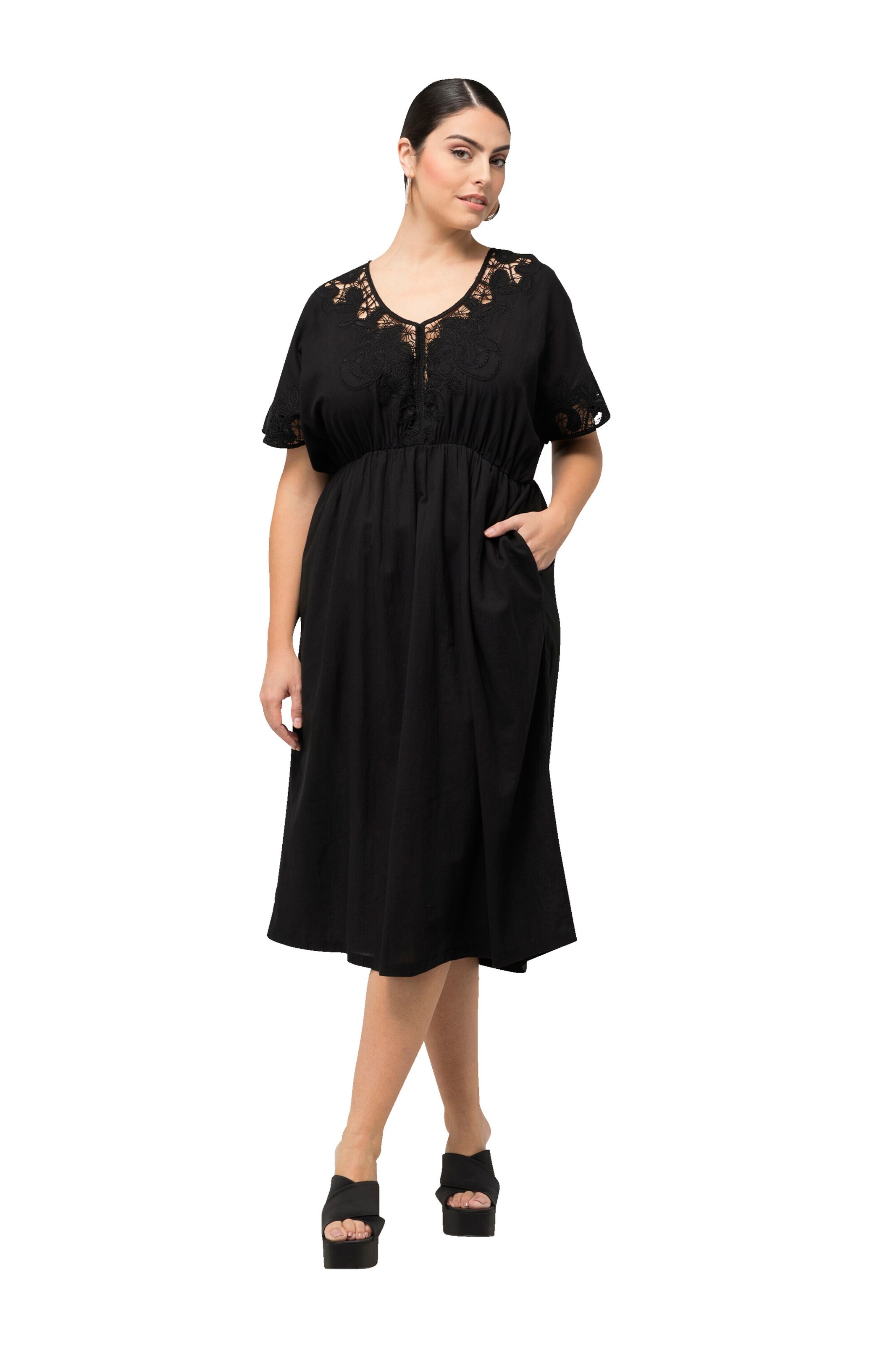 Ulla Popken Kleid in Schwarz: Vorderseite