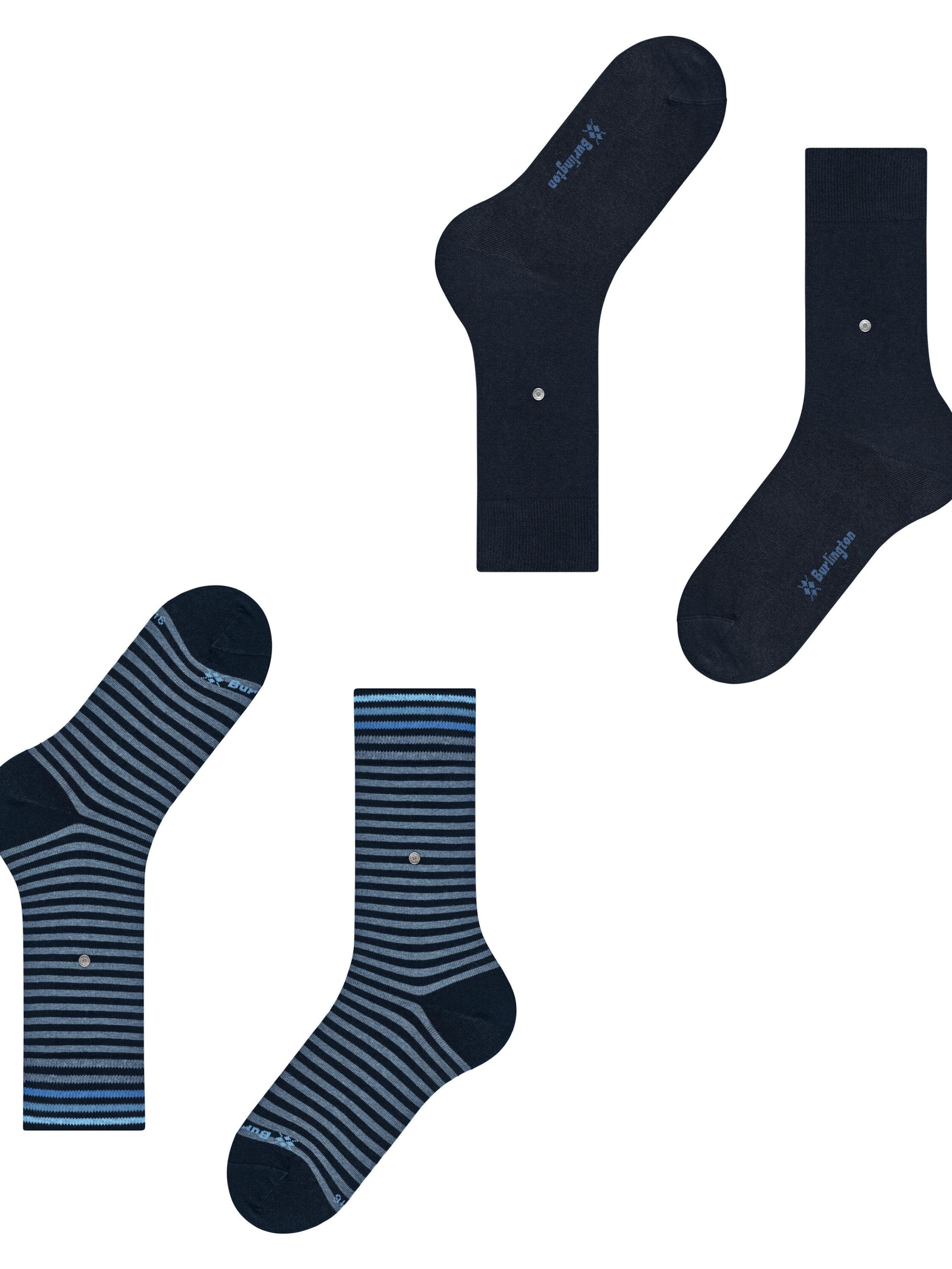 BURLINGTON Socks 'Everyday Stripe 2-Pack' in Blue
