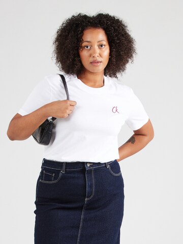 Calvin Klein Jeans Curve Shirt in Wit: voorkant