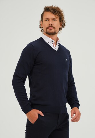 Pull-over Giorgio di Mare en bleu
