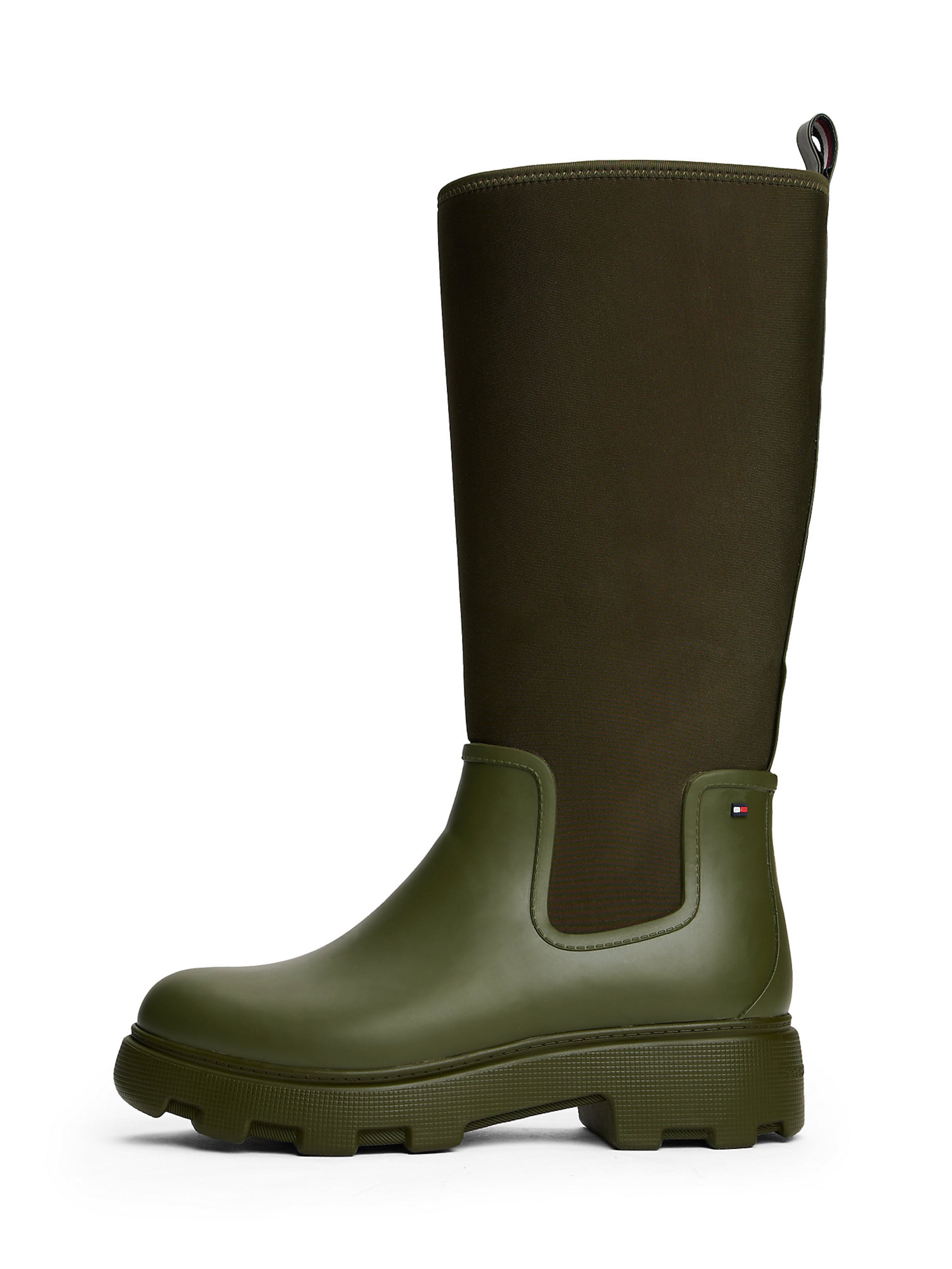 Bottes en caoutchouc TOMMY HILFIGER en vert : devant