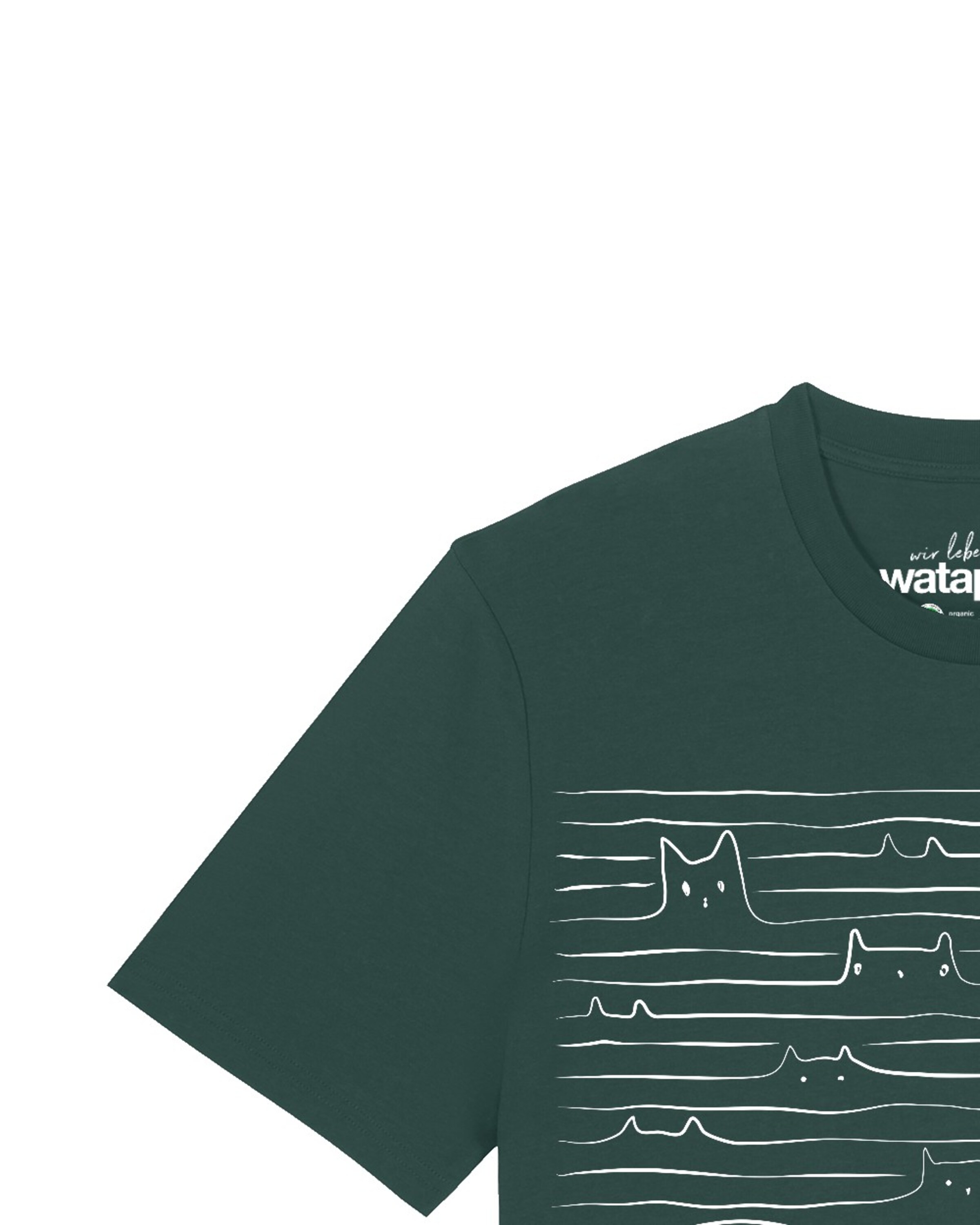 T-Shirt 'Doodle Cats' Watapparel en vert