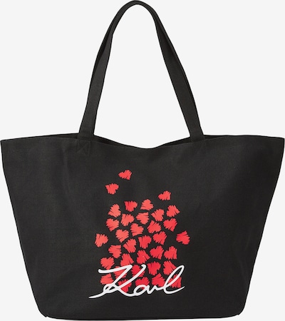 Karl Lagerfeld Ostoskassi 'HEARTS' värissä punainen / musta / valkoinen, Tuotenäkymä