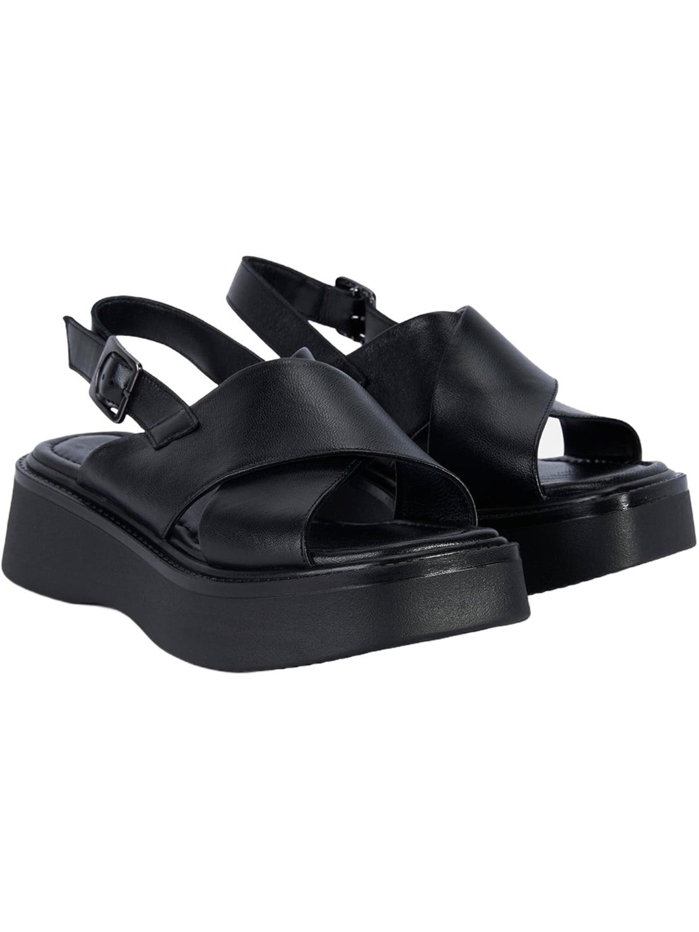 Desa Riemensandale 'Keilsandalen'‌‌‌ in Schwarz: Vorderseite