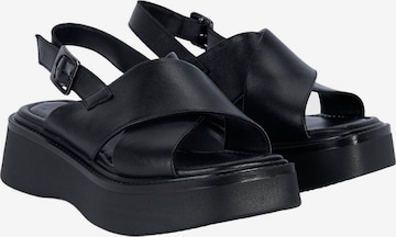 Desa Riemensandale 'Keilsandalen' in Schwarz: Vorderseite