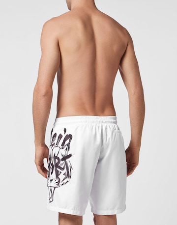 Pantaloncini da bagno 'Tiger' di Plein Sport in bianco