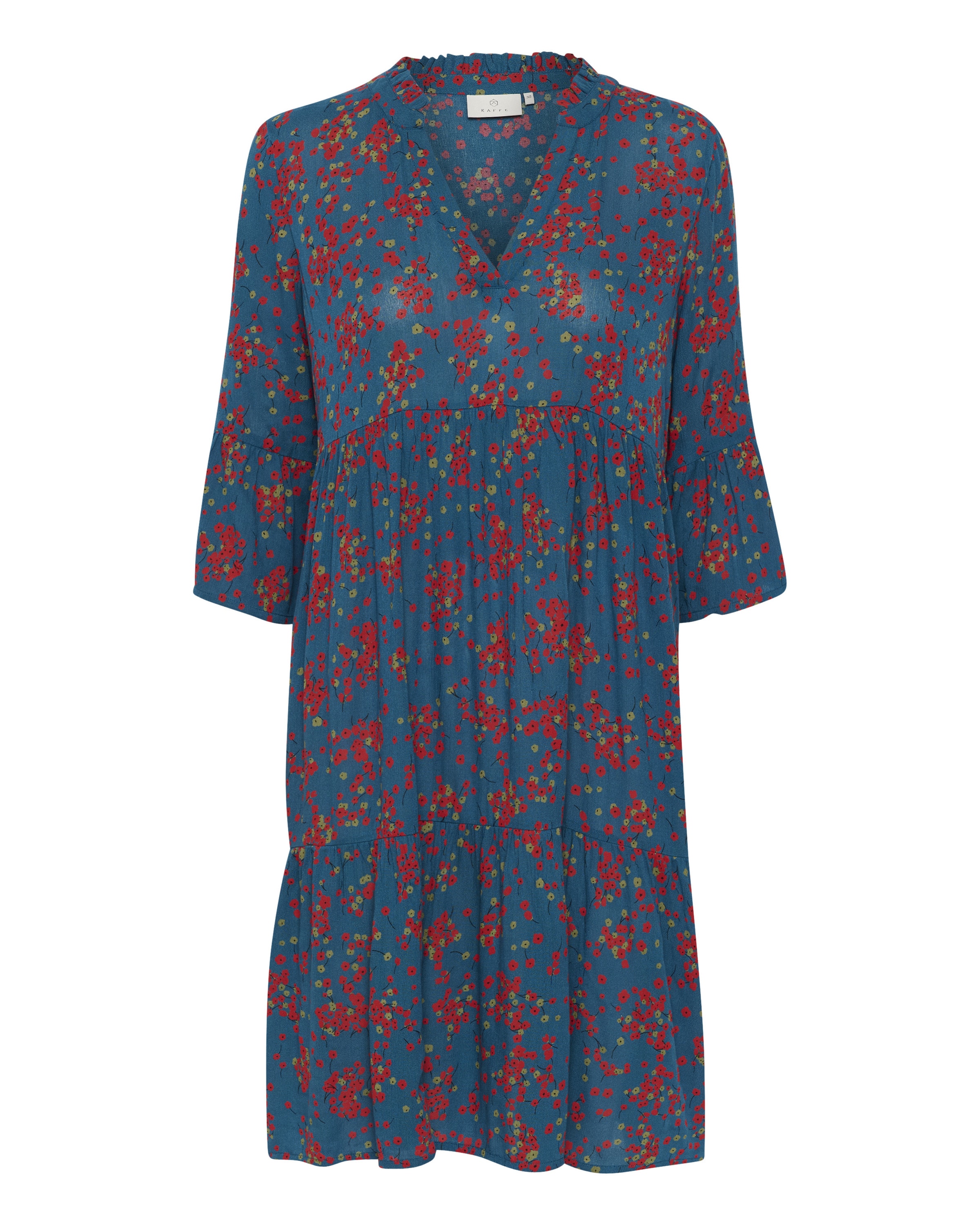 Kaffe Kleid 'Lokia' in oliv / petrol / blutrot, Produktansicht