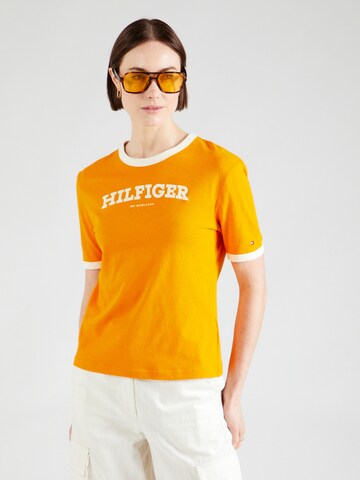 T-shirt TOMMY HILFIGER en orange : devant