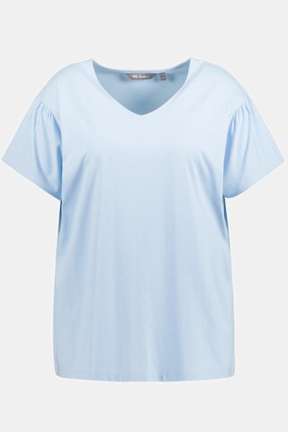 T-shirt Ulla Popken en bleu : devant