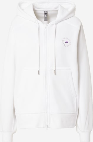 adidas by Stella McCartney Athletic Zip-Up Hoodie in White: front