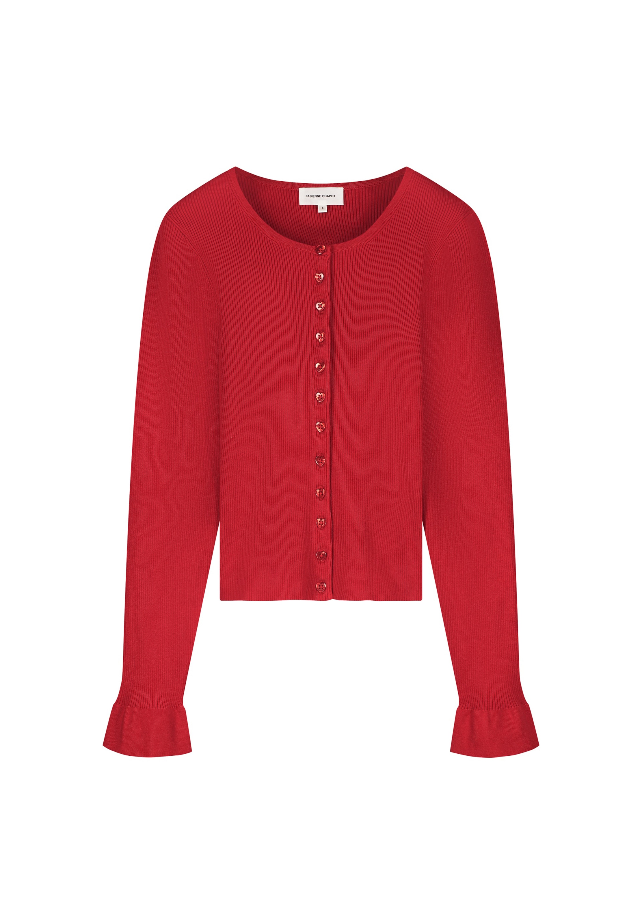 Fabienne Chapot Gebreid vest in Rood: voorkant