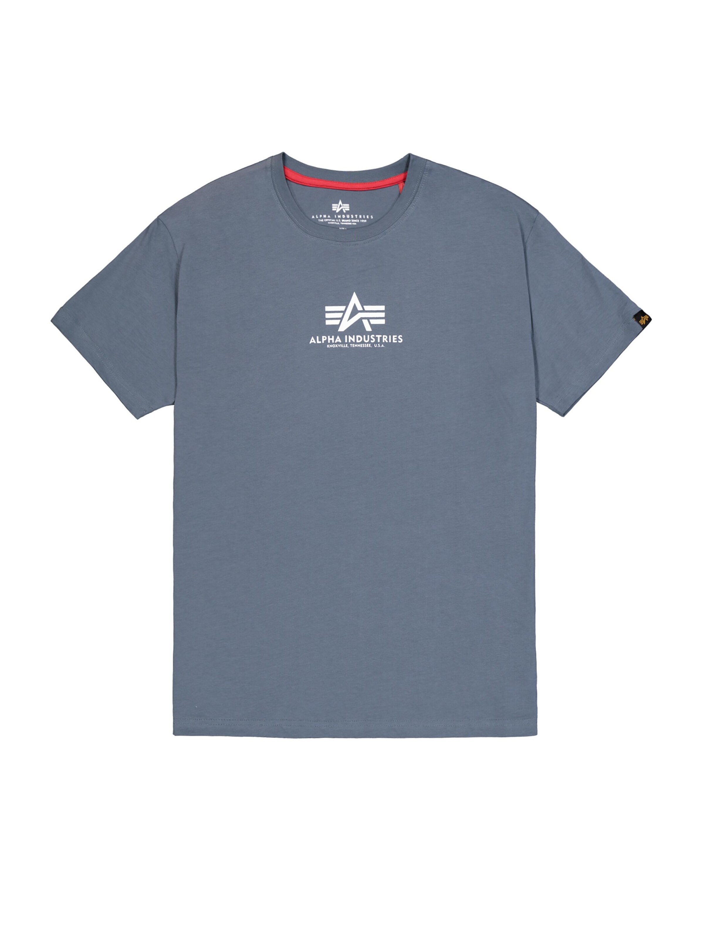ALPHA INDUSTRIES Shirt 'Basic Mid Logo'‌‌‌‌‌‌ in Blau: Vorderseite