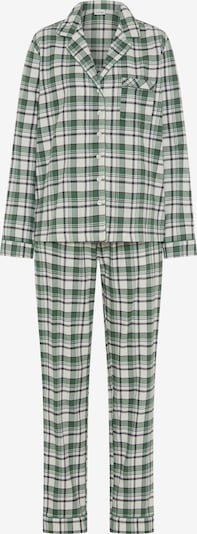 Pijama pe XXS LASCANA pe maro / verde închis / alb, Vizualizare produs