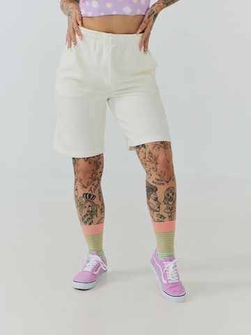 ABOUT YOU x Sharlota Regular Pants 'Tessa' in White: front