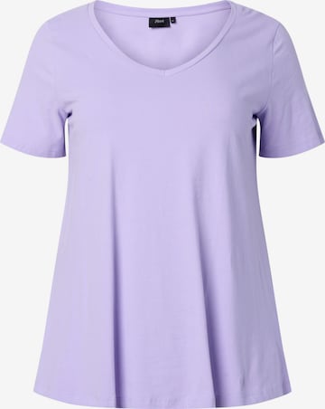 T-shirt Zizzi en violet : devant