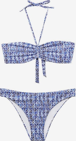 MANGO TEEN Bandeau Bikini 'Masai' in Blau: predná strana