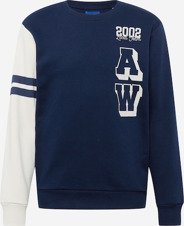 JACK & JONES Sweatshirt 'AWORLD' in Blue: front