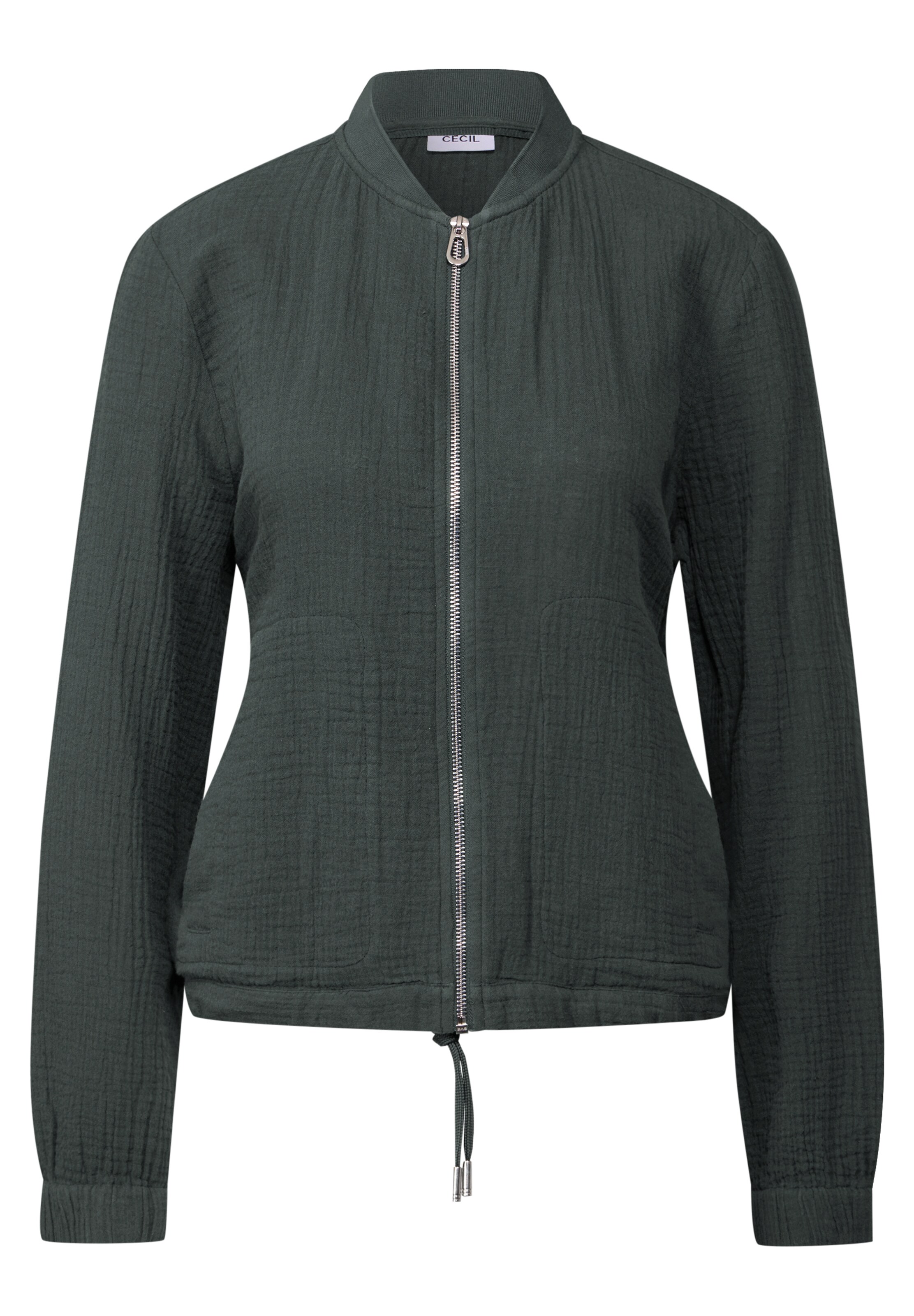 CECIL Kurze Musselin Jacke in Grün: Vorderseite