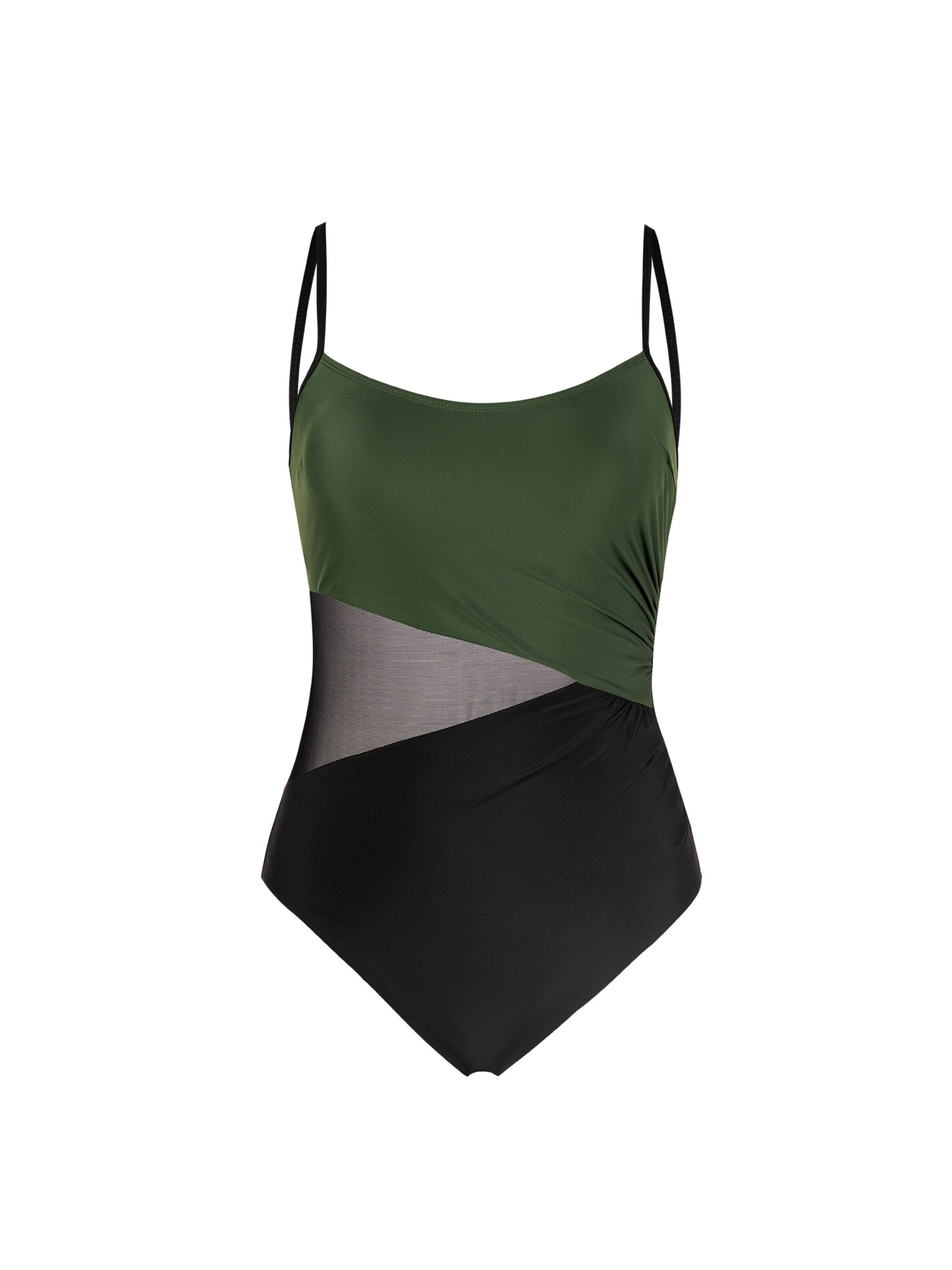 Cupshe Bralette Swimsuit 'Color block' in Green: front