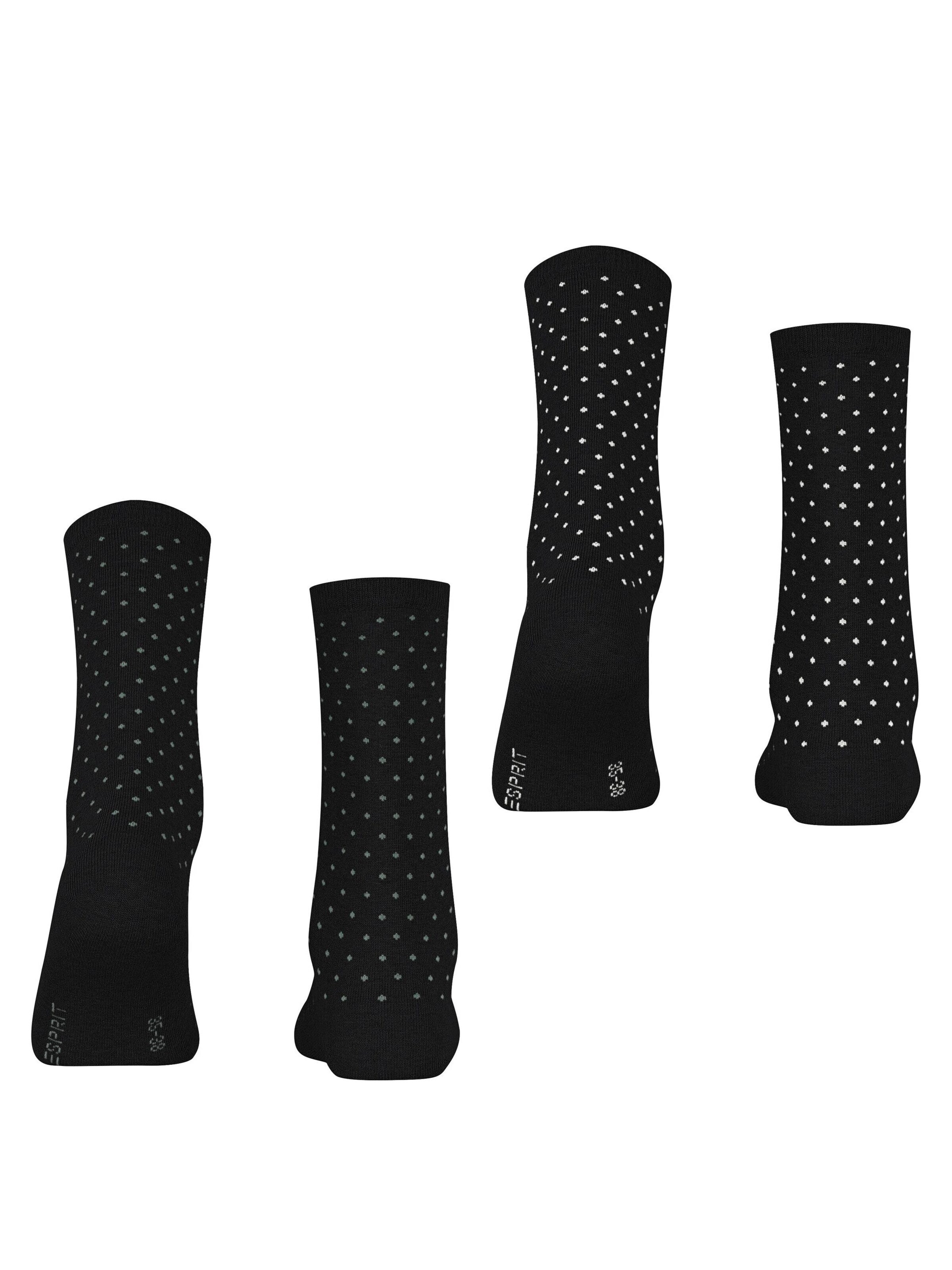 ESPRIT Socken 'Fine Dot 2-Pack'‌ in Schwarz