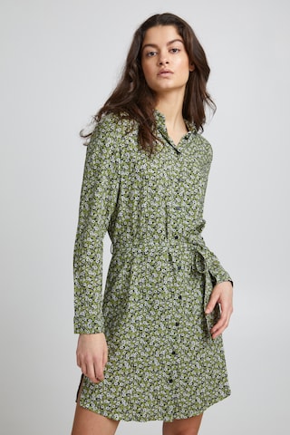 ICHI Shirt Dress in Green: front