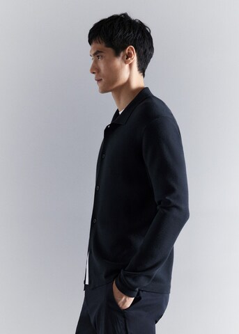 MANGO MAN Strickjacke 'Luxuss' in Blau