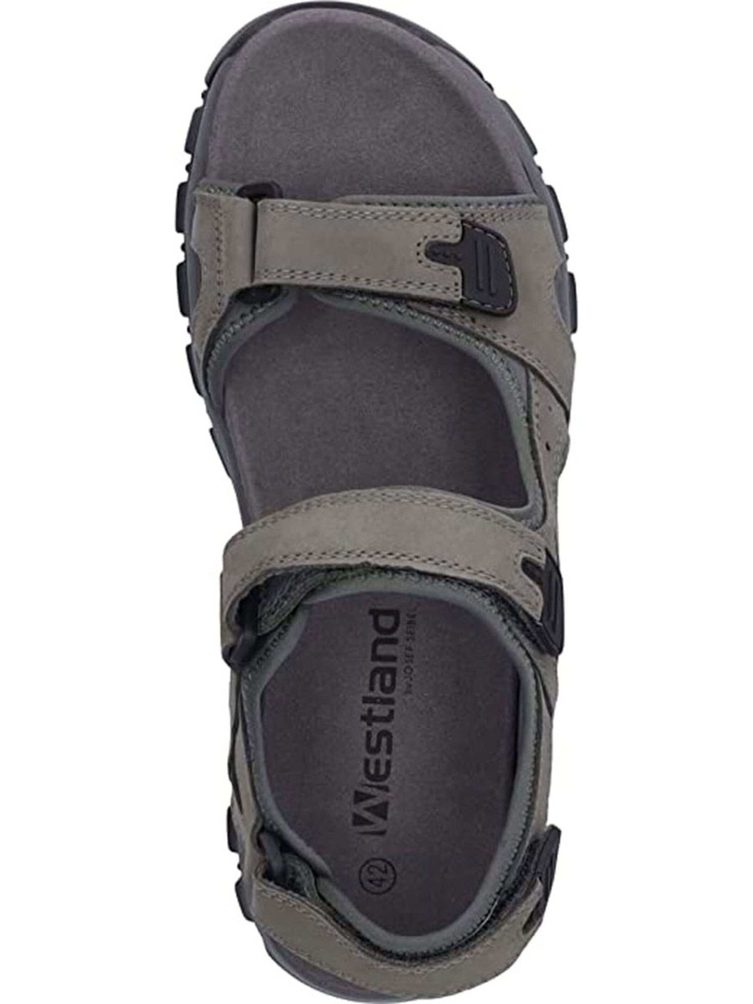 Westland Sandals 'Westland Auxerre 01 - Grau Leder' in Grey: front