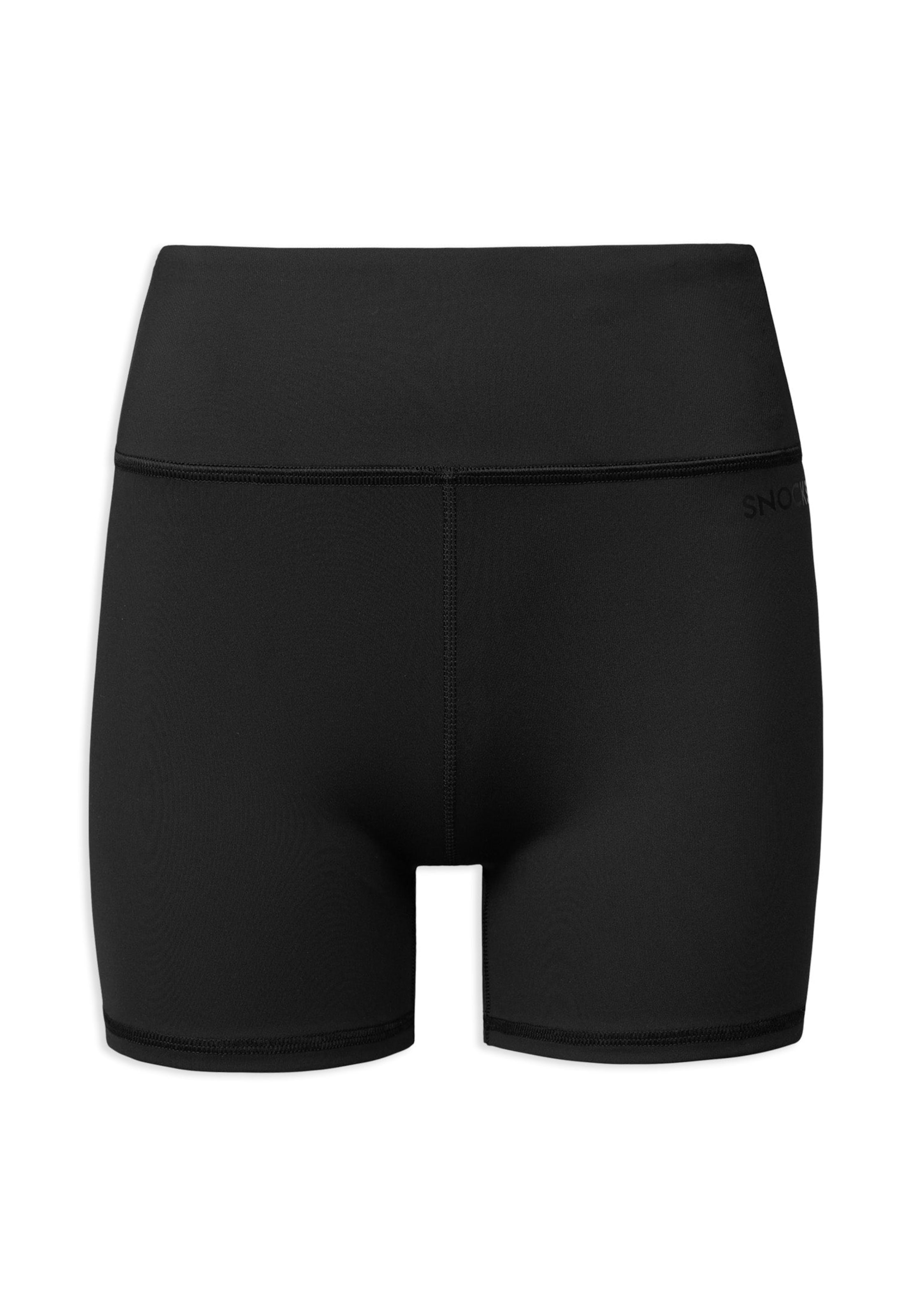 SNOCKS Skinny Sportshorts in Schwarz: Vorderseite