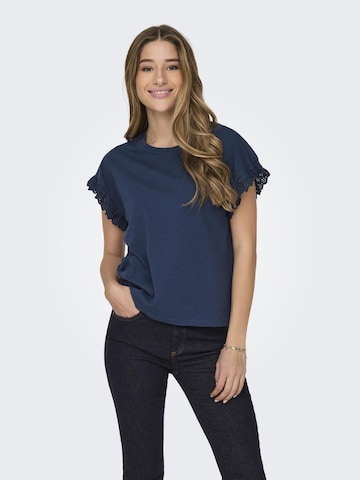 T-shirt 'Iris' ONLY en bleu : devant