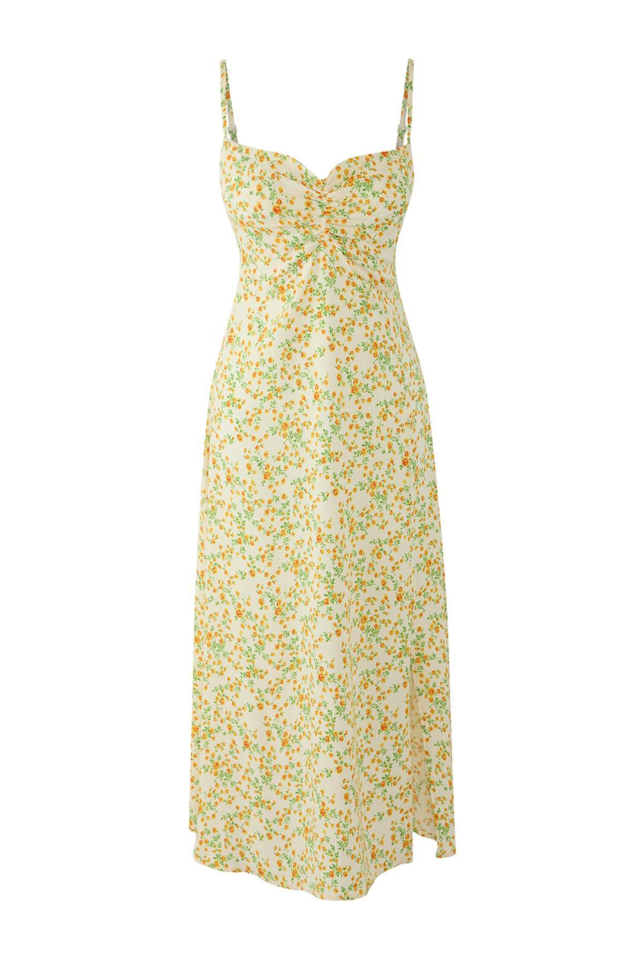 Trendyol Robe d’été en 34 en jaune pastel / vert / orange, Vue avec produit