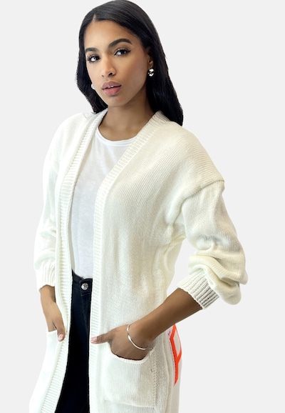 Elara Manteau en tricot en blanc, Vue avec produit