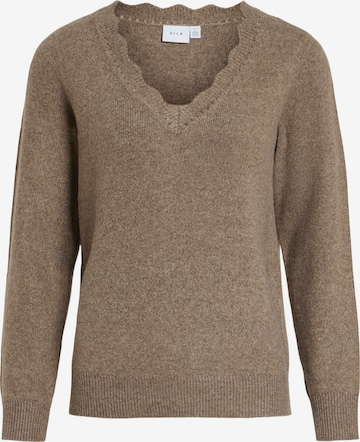 VILA Sweater 'VINIKOLINA' in Brown: front