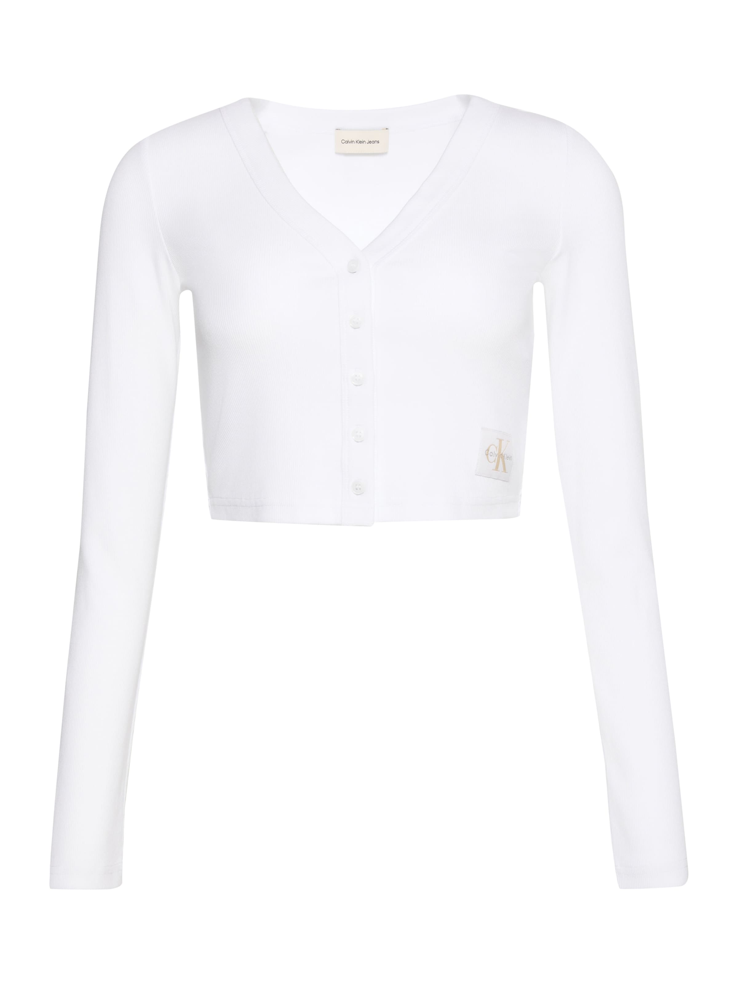 Geacă tricotată de la Calvin Klein Jeans pe alb: față