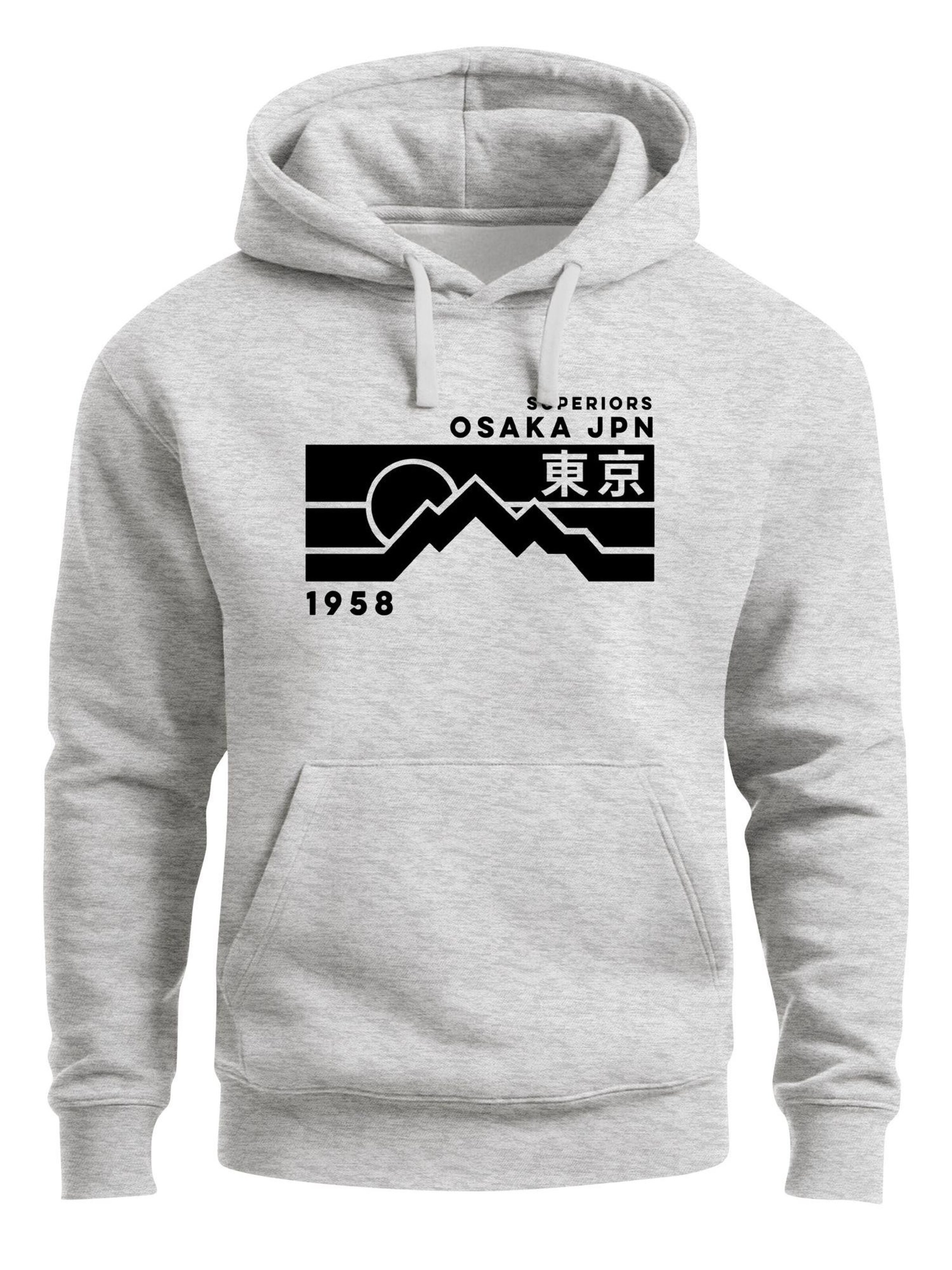 Neverless Sweatshirt 'Osaka Retro'‌‌‌‌ in Grau: Vorderseite