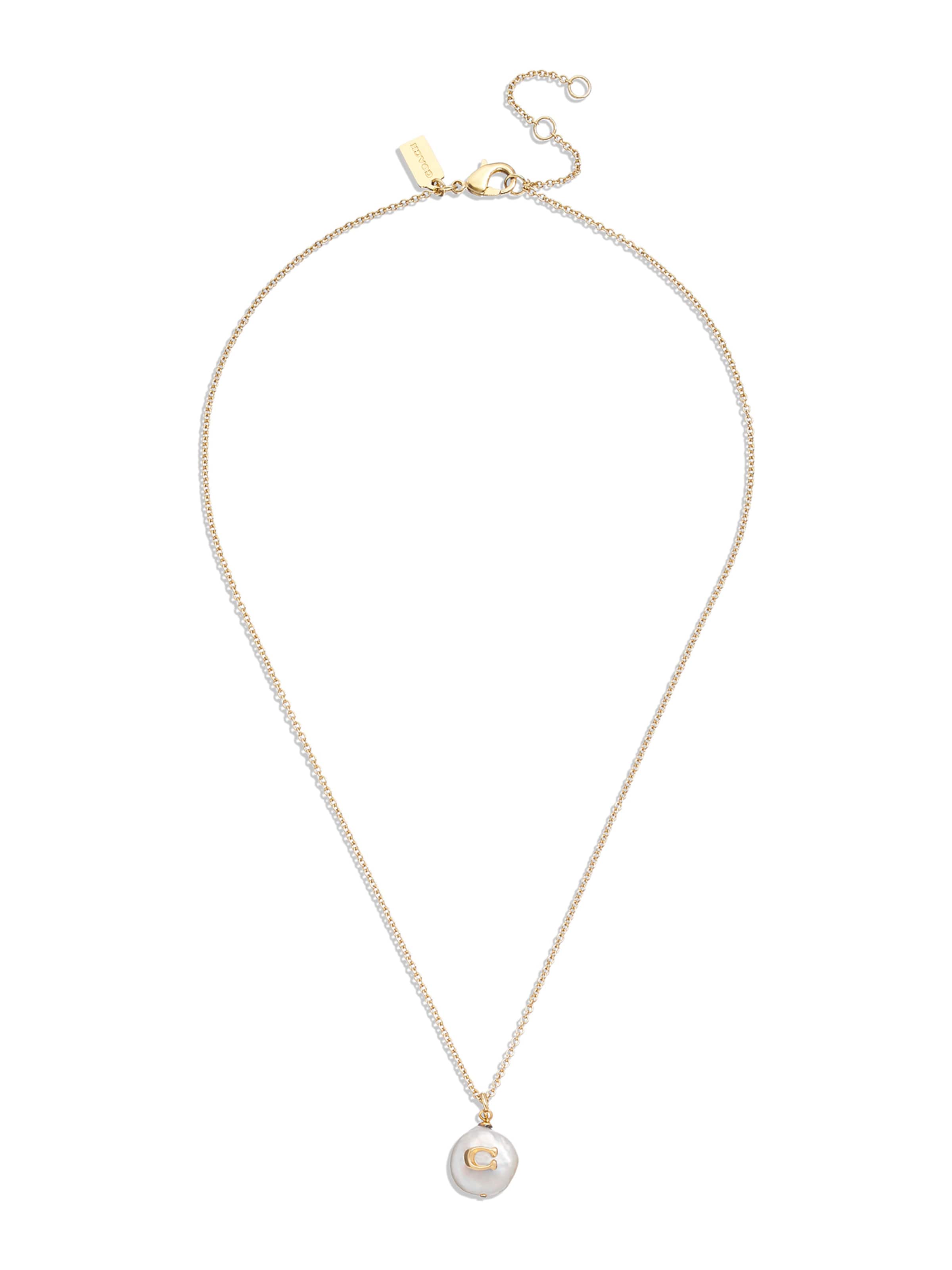 COACH Kette in gold / perlweiß, Produktansicht