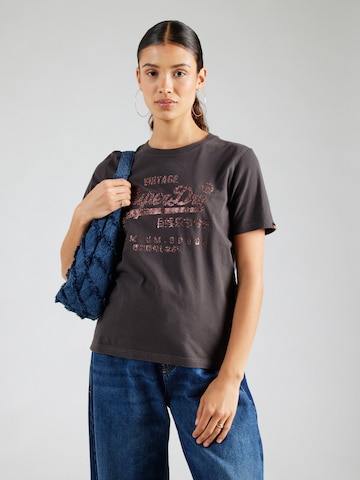 pelēks Superdry T-Krekls: no priekšpuses
