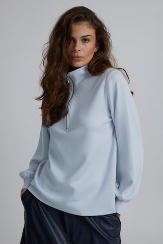 b.young Sweatshirt 'BYPUSTI HALFZIP' in Blauw